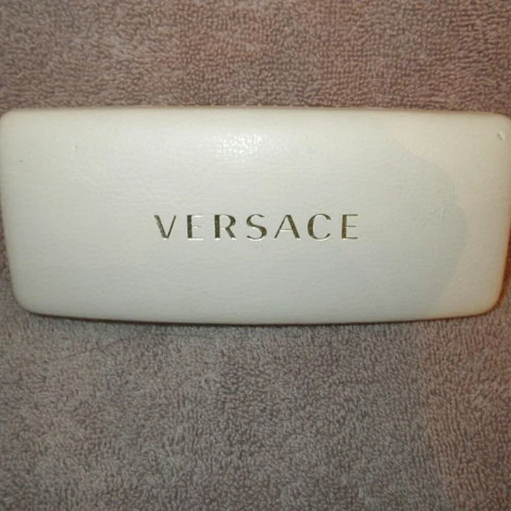 Versace Sunglasses Eyeglasses Case Hard Clamshell Logo Velvet Lined Luxury